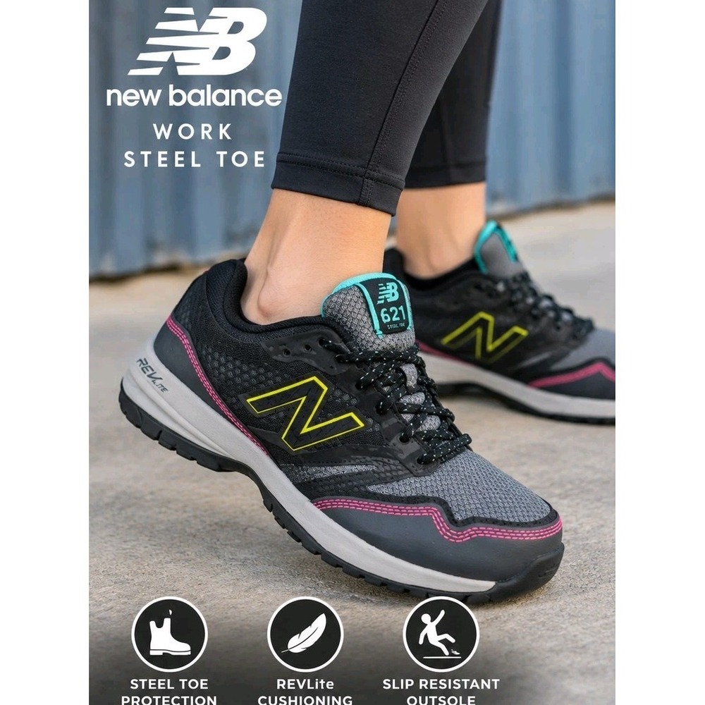 New Balance Work Steel Toe Shoes Women's 6 M Slip Resistant EH safety Sneakers